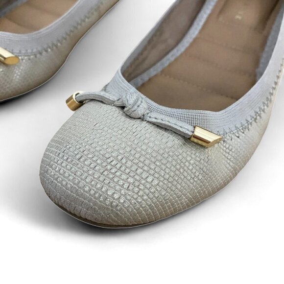 Kelly + Katie Kayla Taupe Metallic Leather Slip On Comfort Ballet Flats Size 7 - Picture 7 of 10